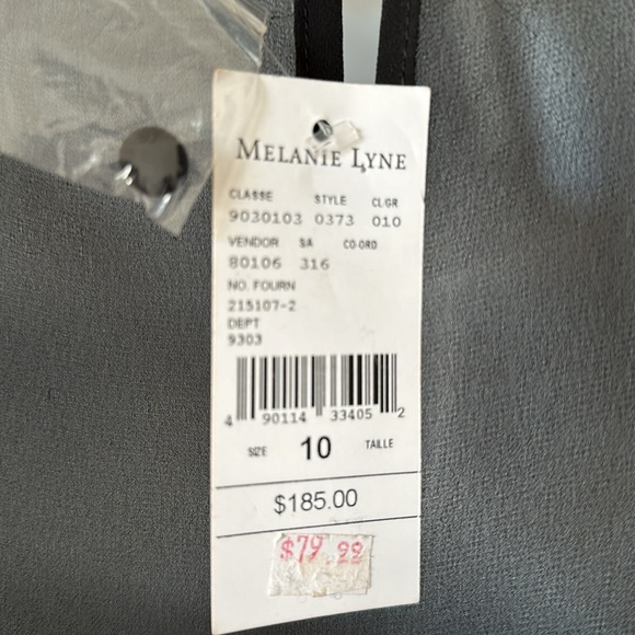 Melanie Lynn Black top/dress with sheer black and gold sequence detail - Picture 5 of 5